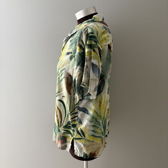 Jams World Shirt XL Green Spring Breeze Tropical Hawaiian Palm Beach Party - Picture 3 of 14